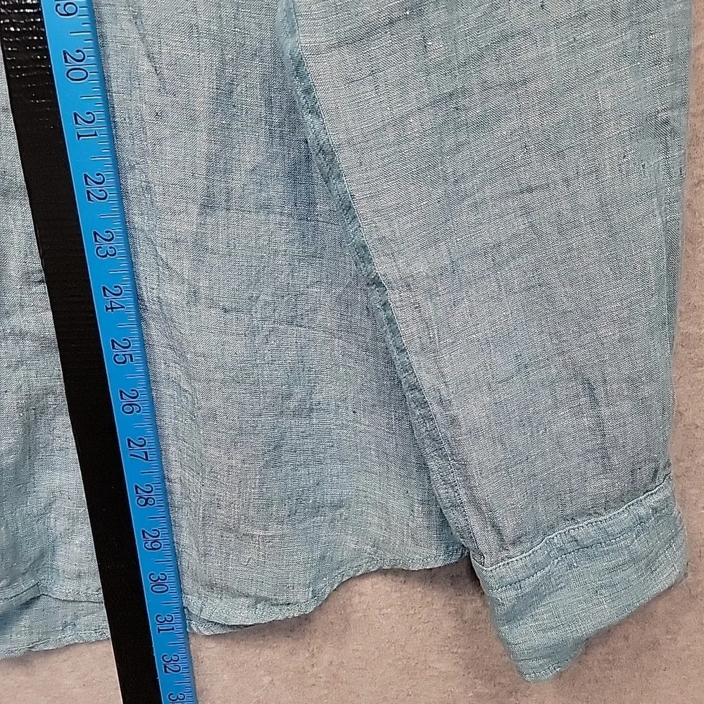 UNIQLO‎ Light Blue 100% Linen Long Sleeve Button Up Shirt Men's Size XL